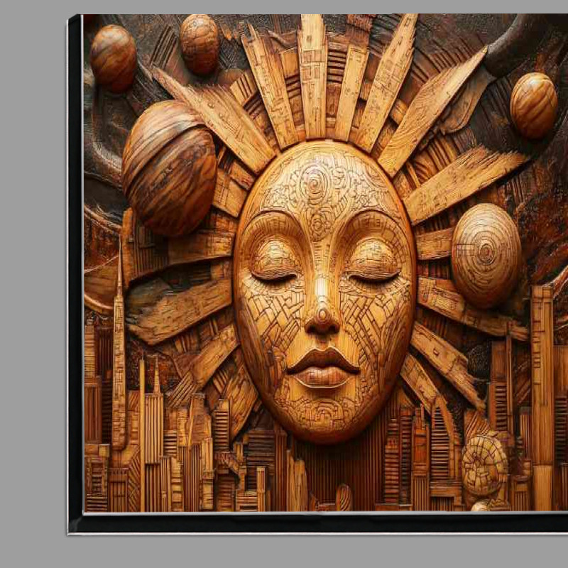 Buy Di-Bond : (Abstract Sun and Cityscape a wood style)