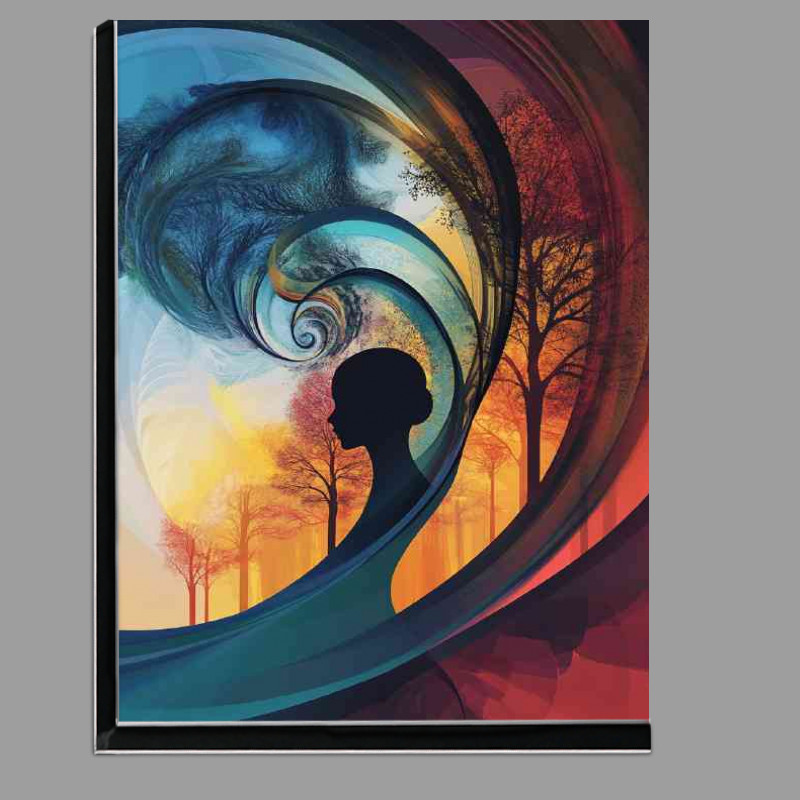 Buy Di-Bond : (An abstract representation of the womans silhouette colour swirls)