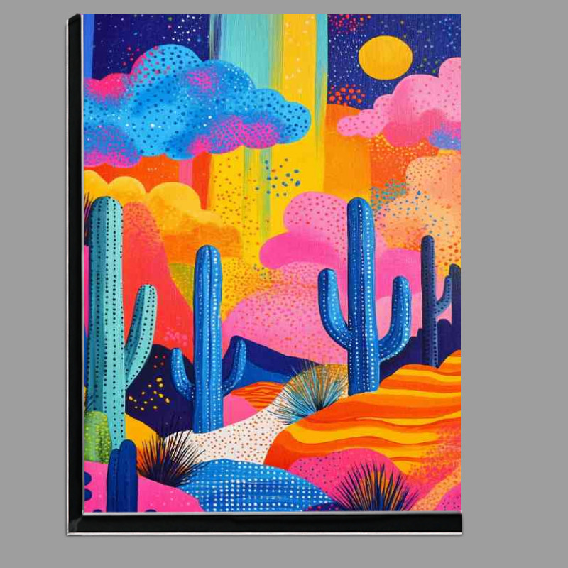 Buy Di-Bond : (Bold and colorful pattern of cacti clouds desert)