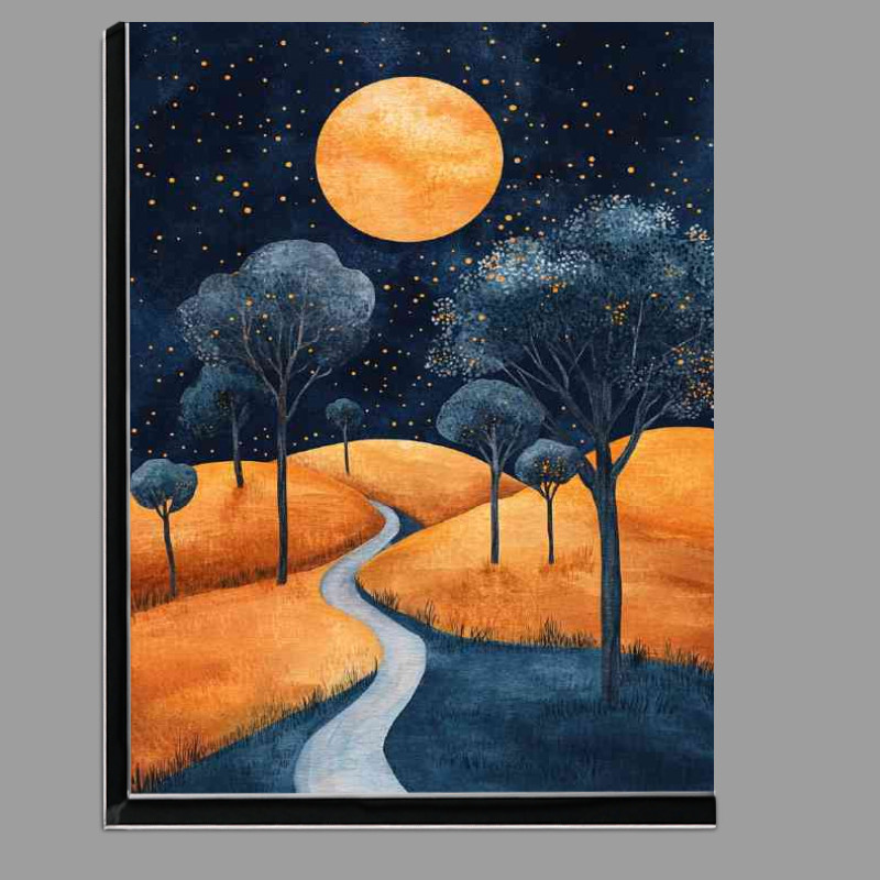 Buy Di-Bond : (Starry night sky with the moon casting its glow)