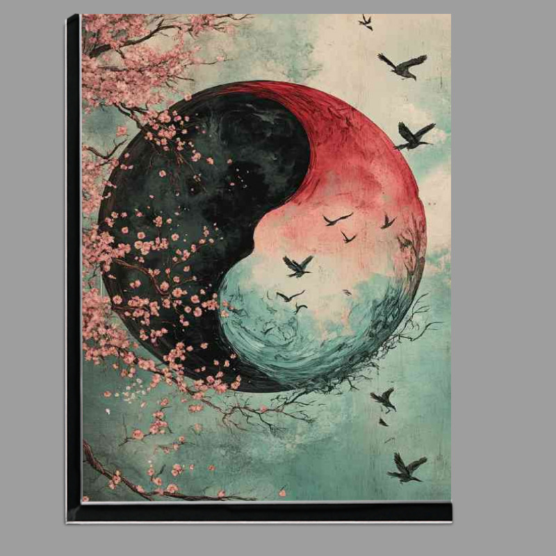 Buy Di-Bond : (Yin yang symbol with birds and blossom)