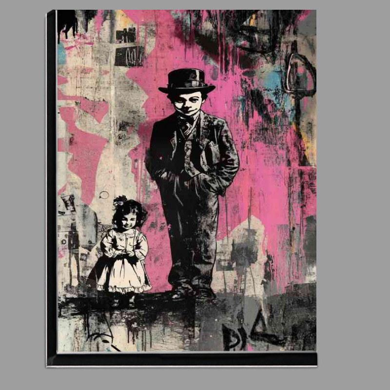 Buy Di-Bond : (Painted graffiti art grandpa and the girl in pink)
