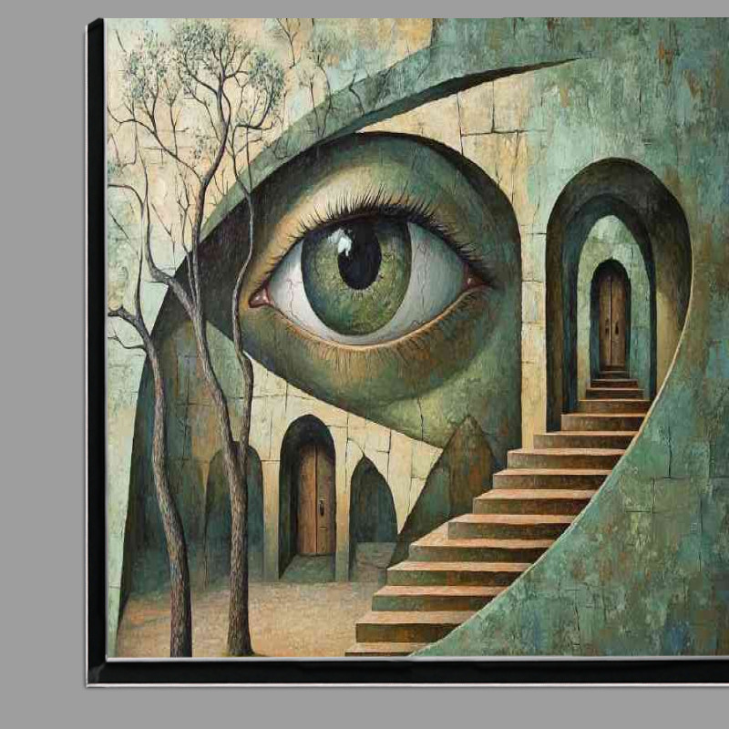 Buy Di-Bond : (A surreal painting of an eye with trees)