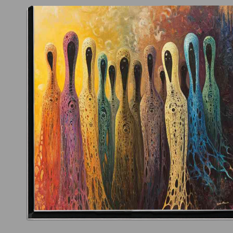 Buy Di-Bond : (A surreal painting of several elongated stylized figu b36119e8-d703-43e6-8527-ff74d3223f9c)