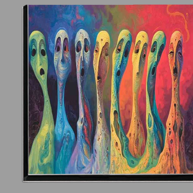 Buy Di-Bond : (A surreal painting of several elongated stylized figures)