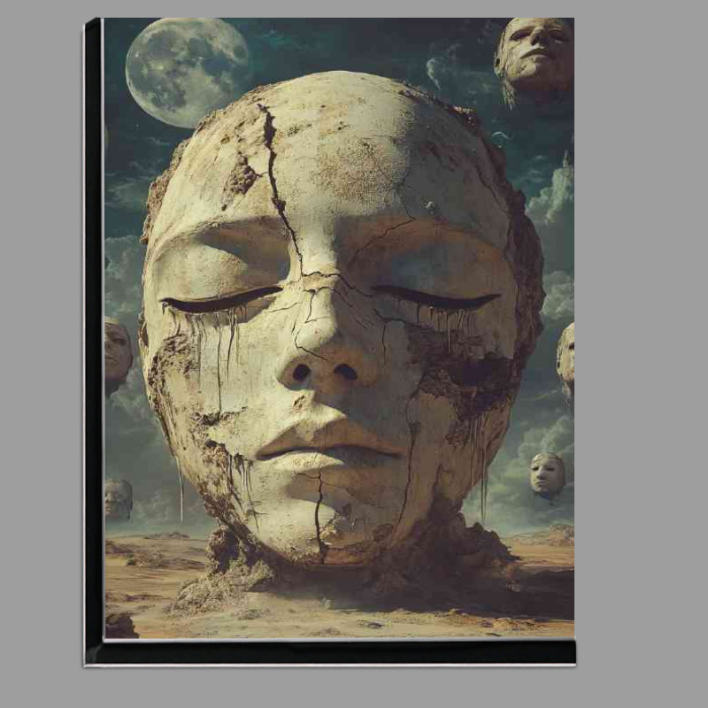 Buy Di-Bond : (A surreal digital artwork portraying an oversized face)