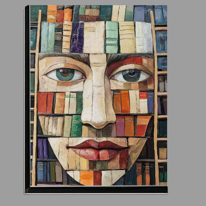 Buy Di-Bond : (Abstract face made of books with ladders)