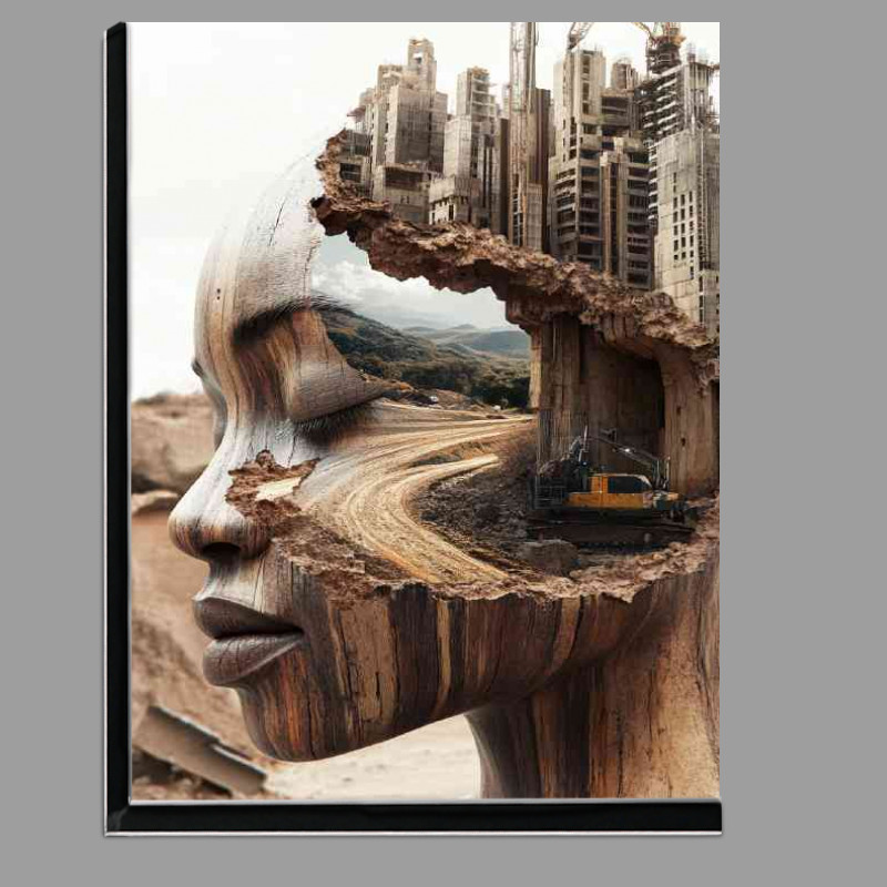 Buy Di-Bond : (African womans face is made of wood with her eyes closed)