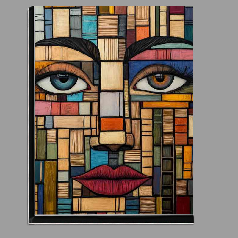 Buy Di-Bond : (Face made of books and ladders with the eyes open red lips)