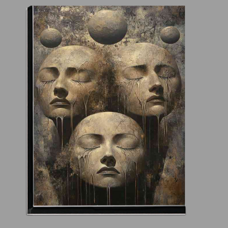 Buy Di-Bond : (Surreal multiple faces with closed eyes)
