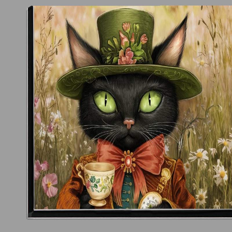 Buy Di-Bond : (Black cat with striking green eyes)