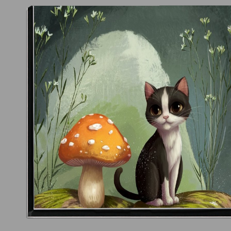 Buy Di-Bond : (Whimsical cat and the mushroom)
