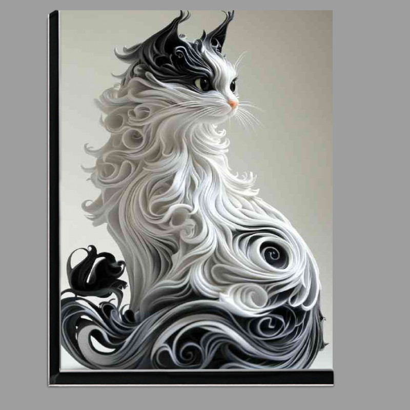 Buy Di-Bond : (Beautiful cat made of white and black swirls)
