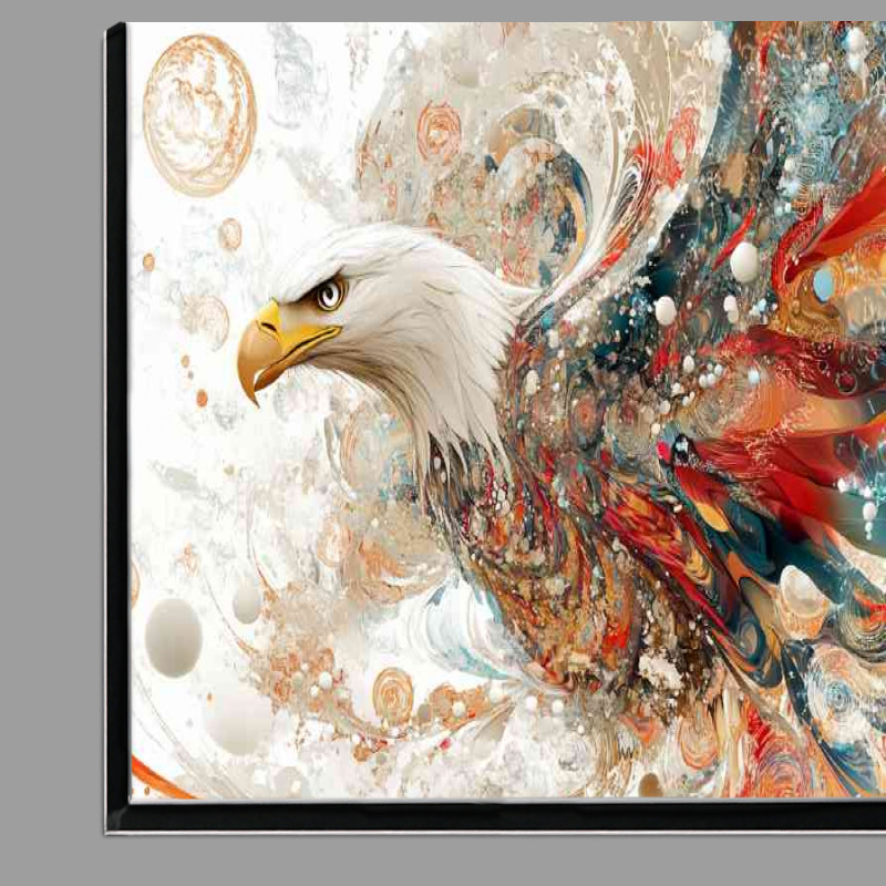 Buy Di-Bond : (Bald eagle with wings spread in a colorful and dynamic)