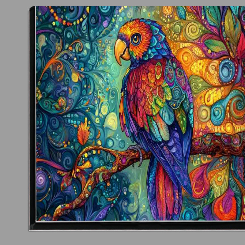 Buy Di-Bond : (Colorful parrot sitting on a tree branch)