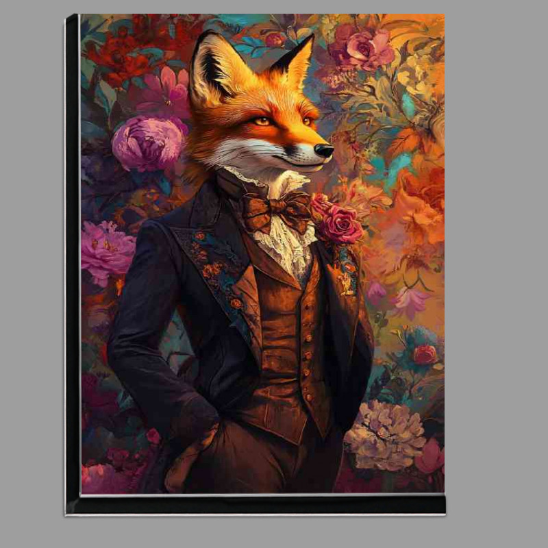 Buy Di-Bond : (Fox in a Victorian style suit set against a colorful background)