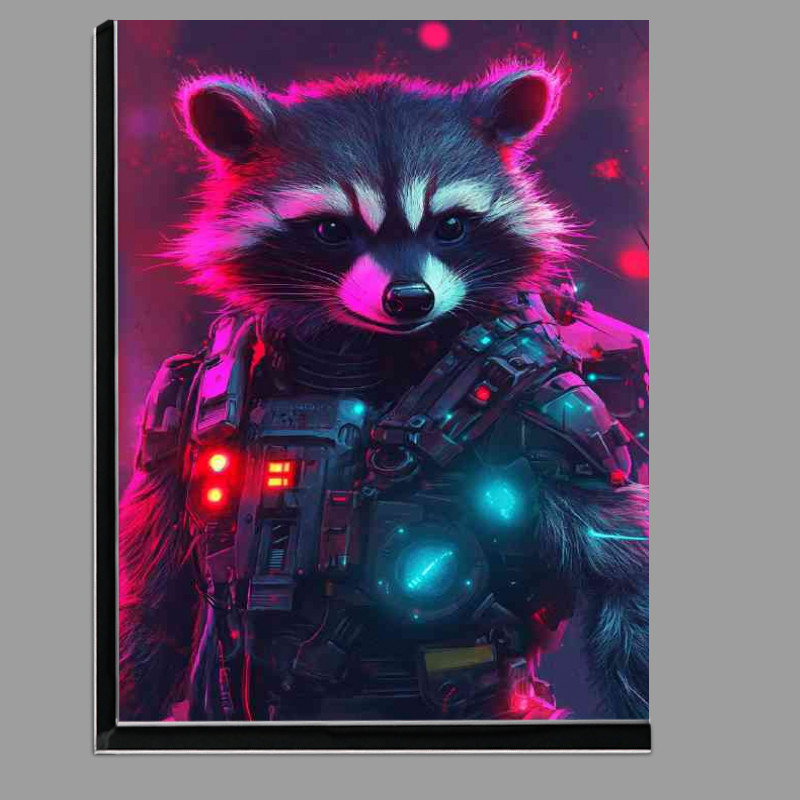 Buy Di-Bond : (A cute cyberpunk rocket raccoon wearing intricate details)