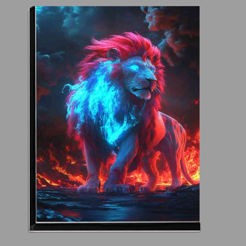 Buy Di-Bond : (A glowing neon red and blue lion)