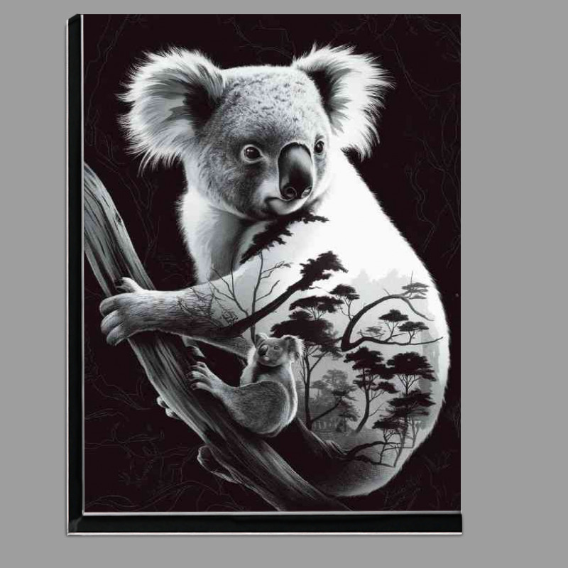 Buy Di-Bond : (Koala bear clinging to a tree.png)