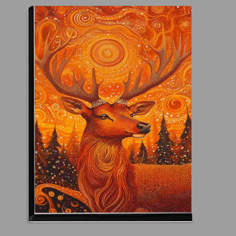 Buy Di-Bond : (Red deer with antlers surrounded by an array of swirls)