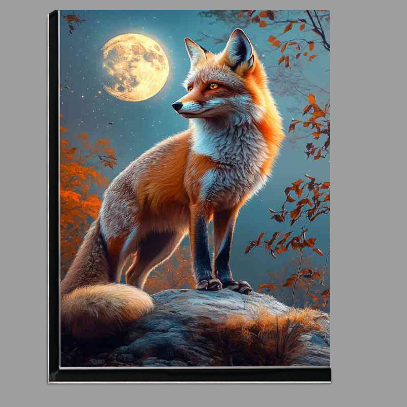 Buy Di-Bond : (Red fox standing in the moonlight)