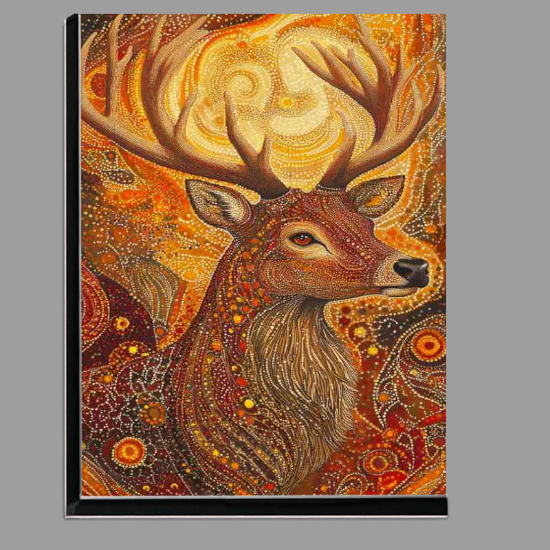 Buy Di-Bond : (The majestic stag of the first day surrounded by swirls)