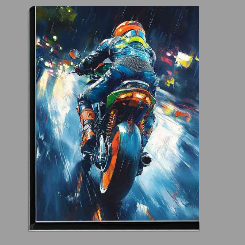Buy Di-Bond : (Oil painting of an anime style motorbike racing)