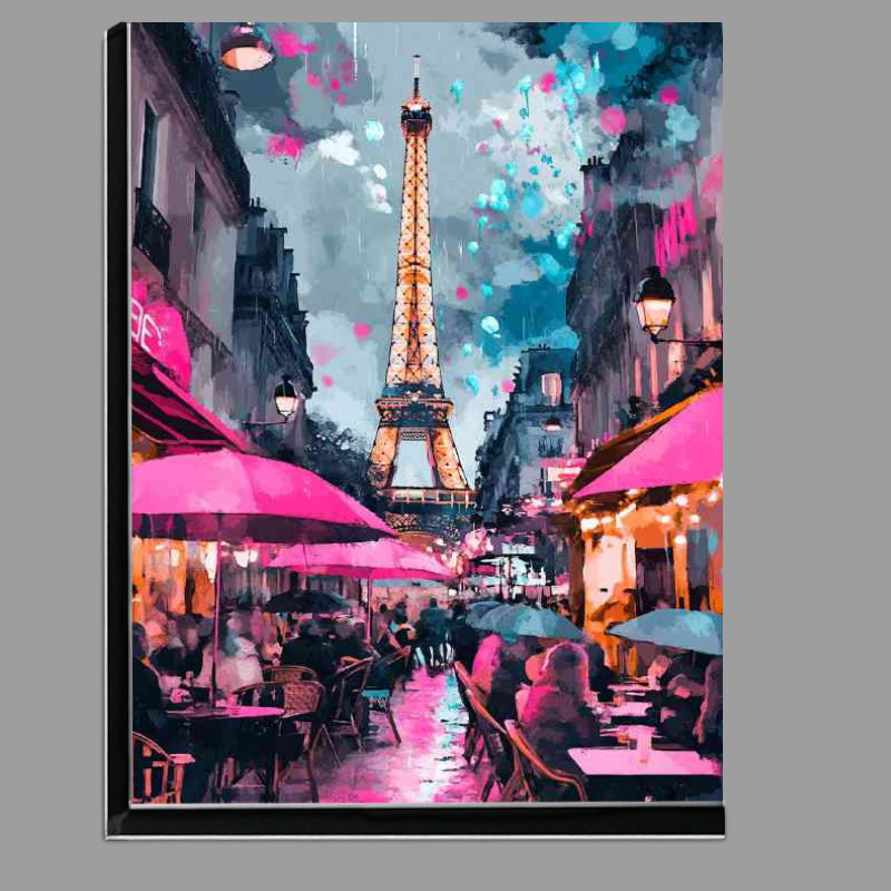 Buy Di-Bond : (A painting of the Eiffel Tower in Paris with people)