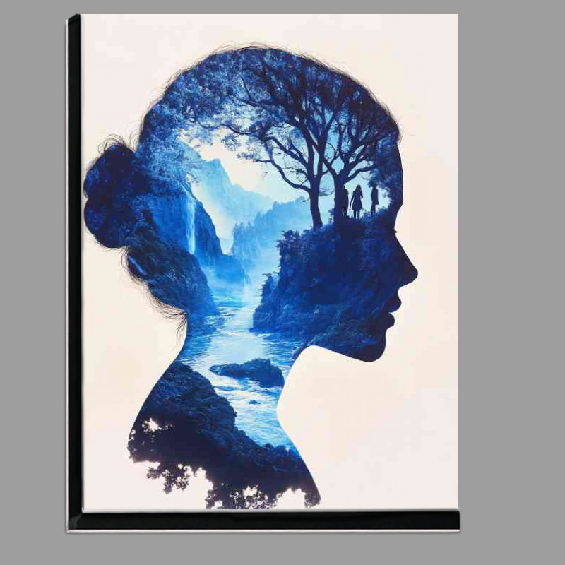 Buy Di-Bond : (Beautiful womans face in profile is depicted deep forest)