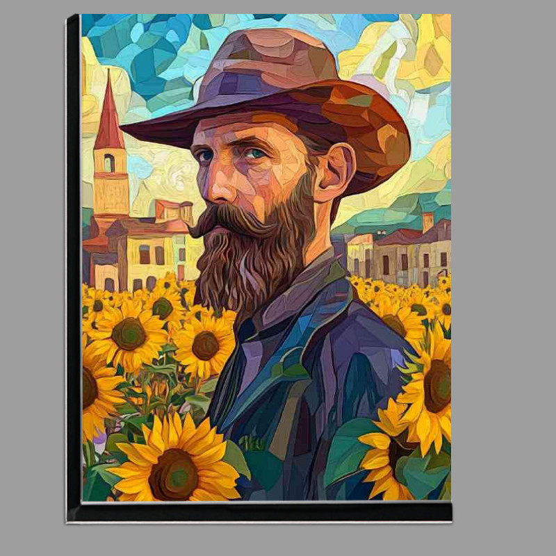 Buy Di-Bond : (A portrait of the writer Dostoevsky in a field of sunflower)