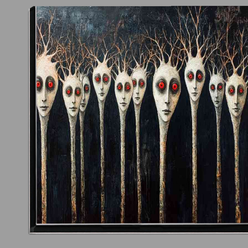 Buy Di-Bond : (Painting depicting numerous red eyes and white long heads)