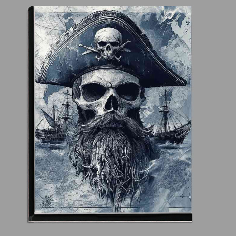 Buy Di-Bond : (A skull with a pirate hat and beard a black sailing)