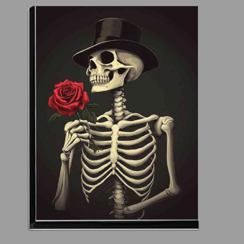 Buy Di-Bond : (Skeleton wearing a black top hat and holding a rose)