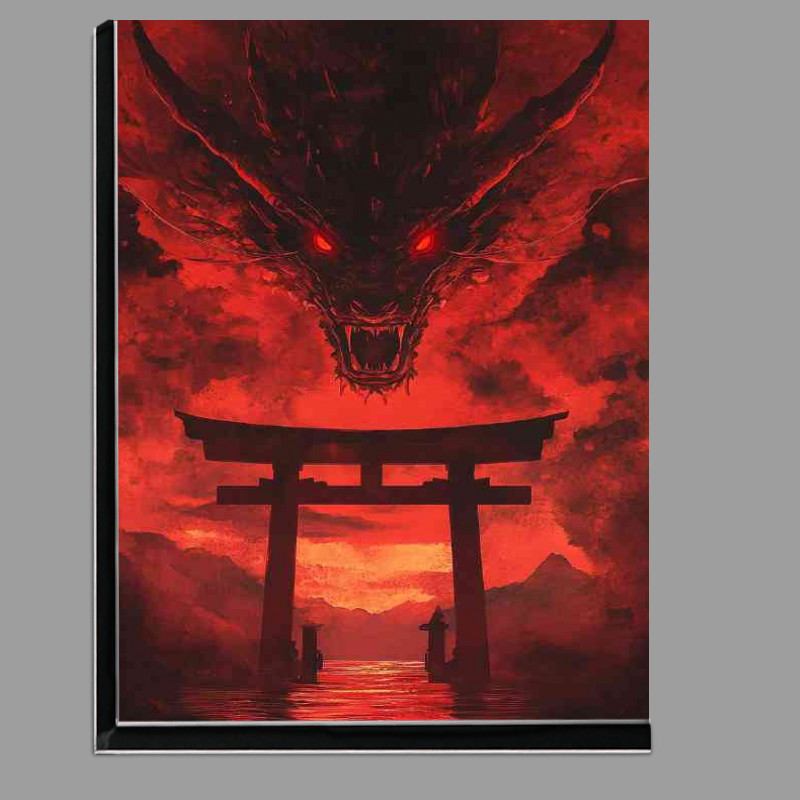 Buy Di-Bond : (Dragon with red eyes is flying above the torii gate)