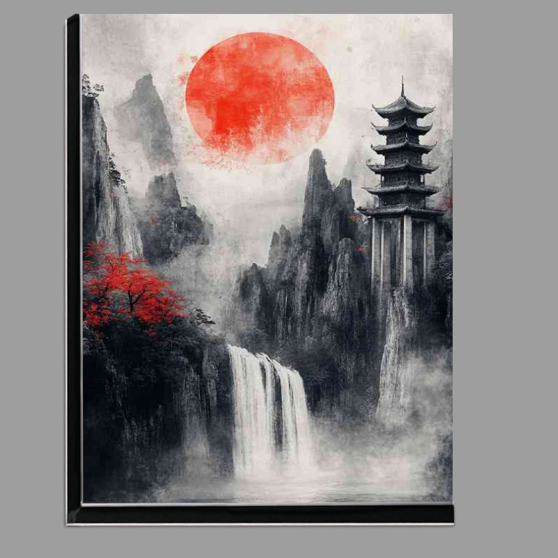 Buy Di-Bond : (Chinese landscape painting Pavilions and towers waterfalls)