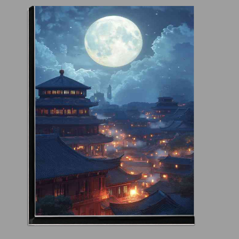 Buy Di-Bond : (Chinese style ancient architecture blue sky and white full moon)