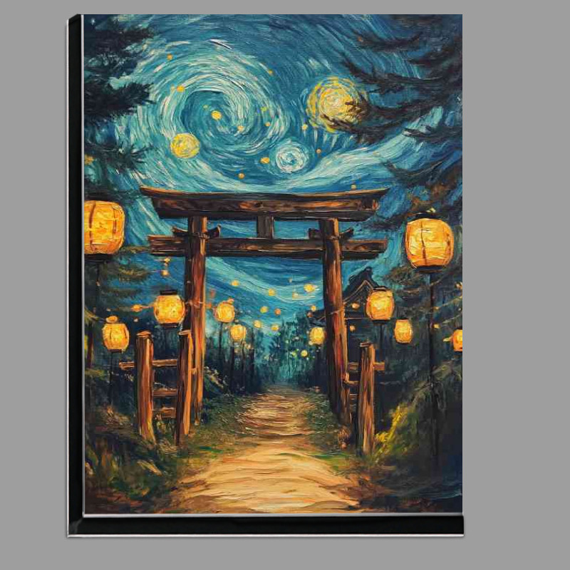 Buy Di-Bond : (Oil painting of the starry night but with Japanese)
