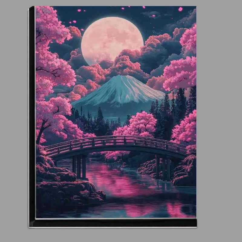 Buy Di-Bond : (Japanese scenery bridge over river with sakura tree)