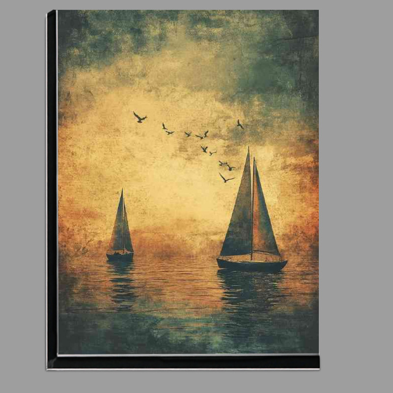 Buy Di-Bond : (Two sailboats on the water with birds flying)