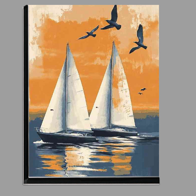 Buy Di-Bond : (Two sailboats on the water with birds flying overhead)