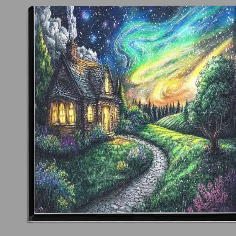 Buy Di-Bond : (Beautiful pencil drawing of an old English cottage landscape)