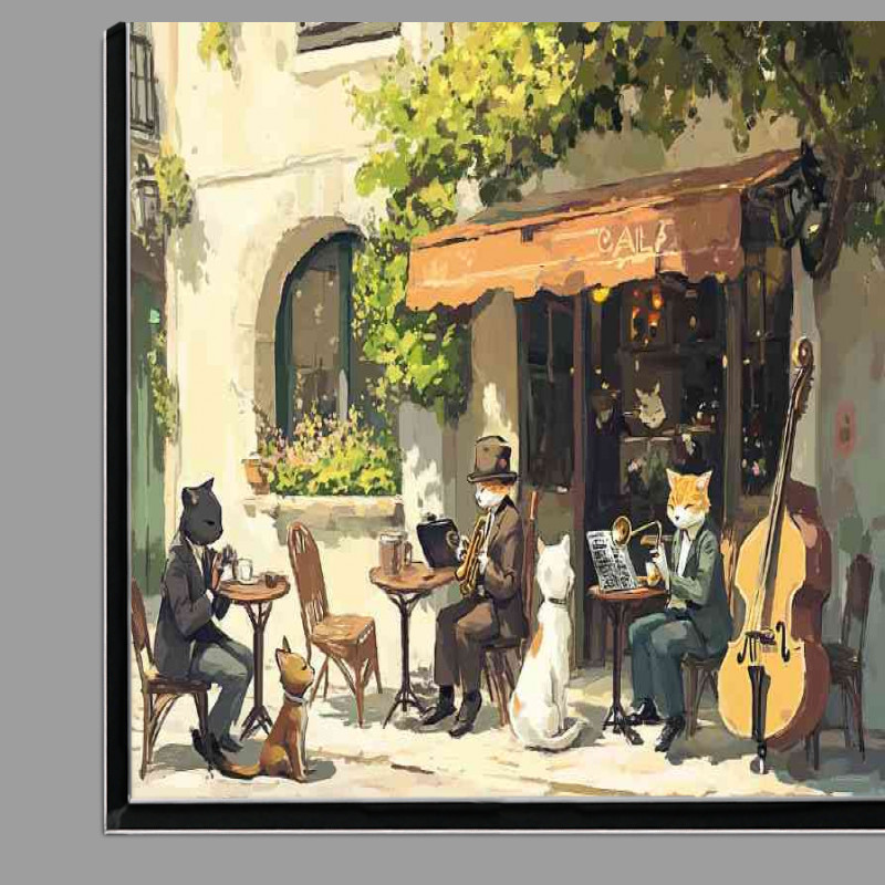Buy Di-Bond : (Street scene with cute cats and dogs sitting music)