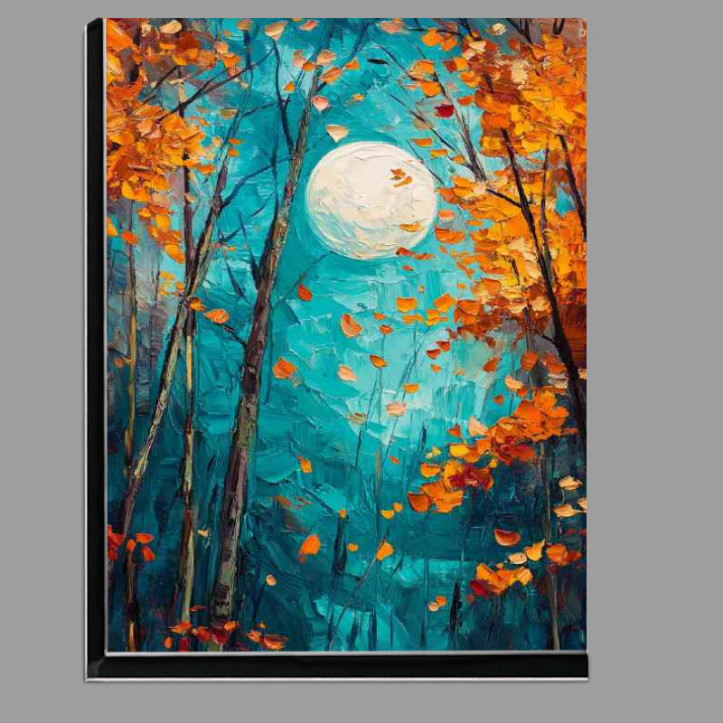 Buy Di-Bond : (Oil painting depicting trees and leaves in the moon abstract)