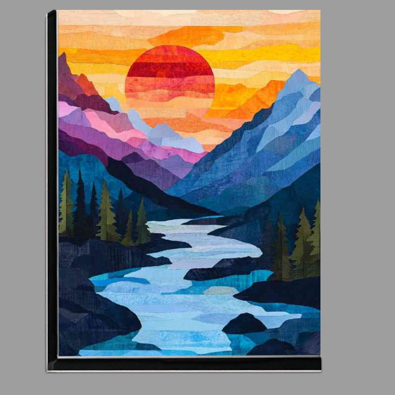 Buy Di-Bond : (Mountain range with a river flowing through it)