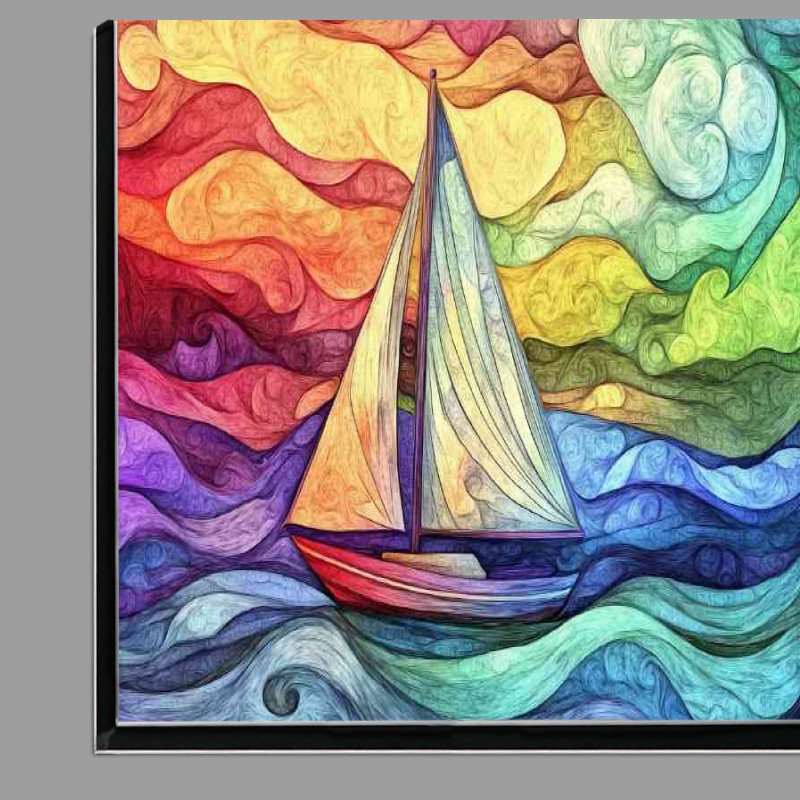 Buy Di-Bond : (Sailboat on the sea surrounded by swirling waves)