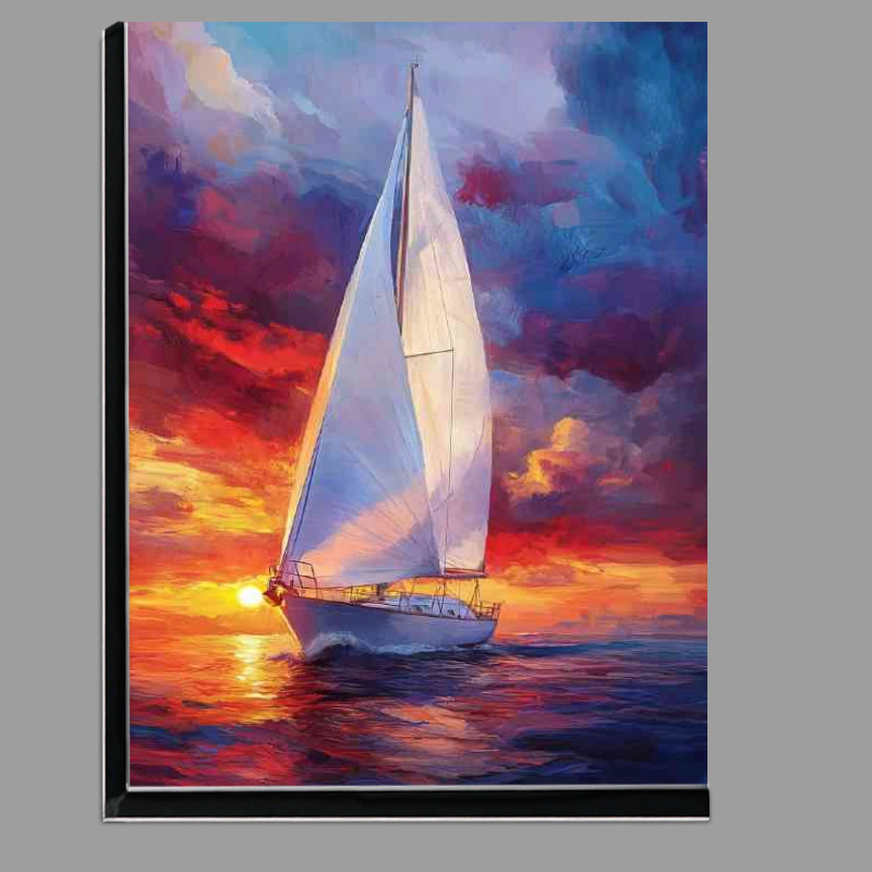 Buy Di-Bond : (Sailboat with white sails sailing on the sea)