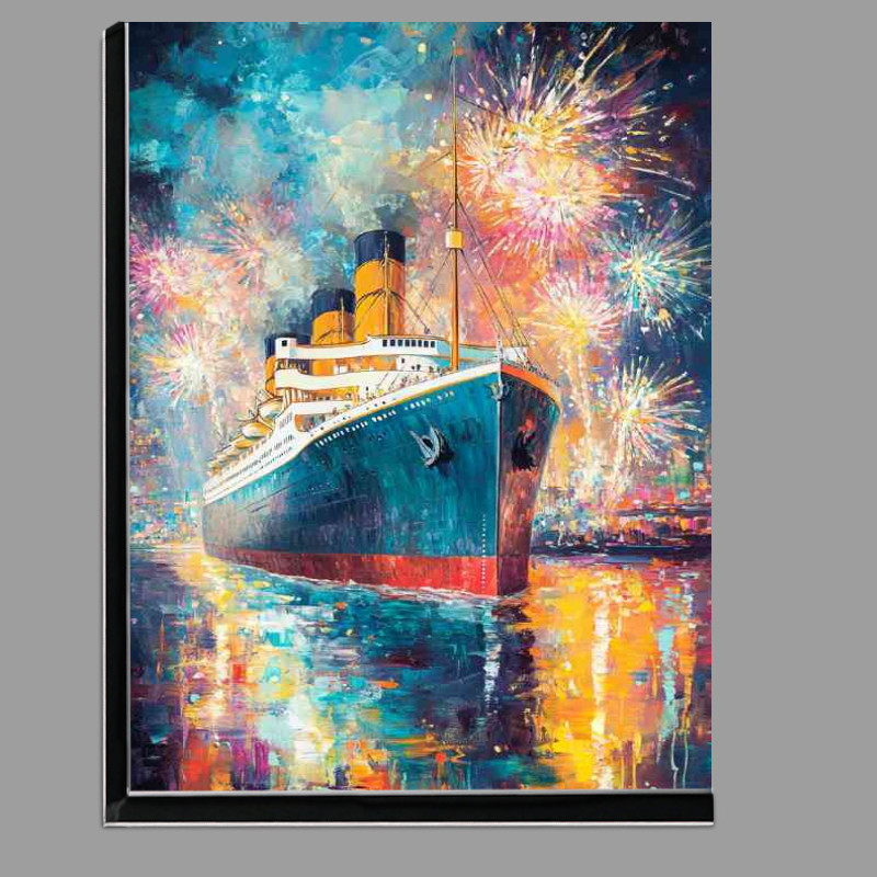 Buy Di-Bond : (Vibrant painting of the Titanic sailing on its first voyage)