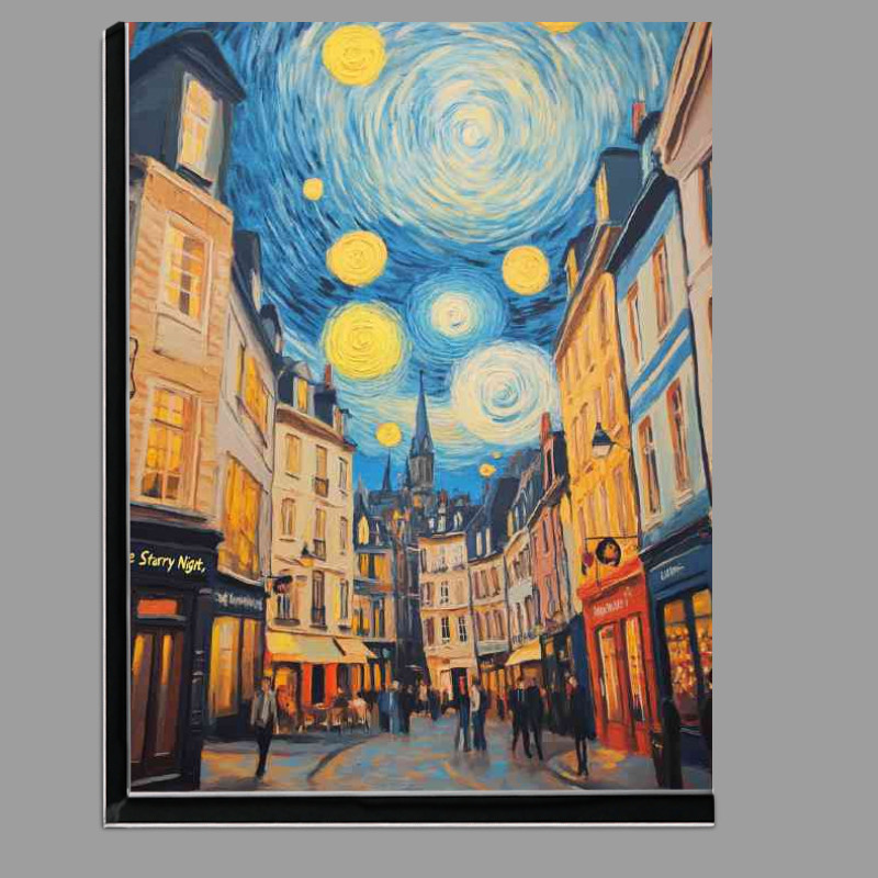 Buy Di-Bond : (Oil painting old market town starry nights)
