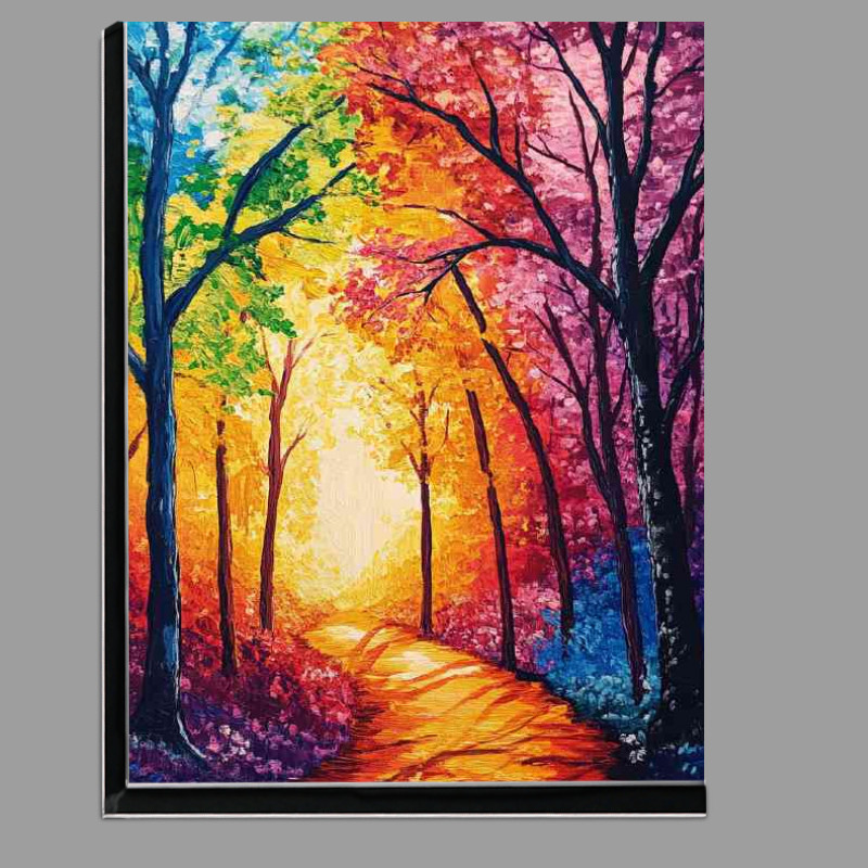 Buy Di-Bond : (Rainbow bright colors colorful autumn forest)
