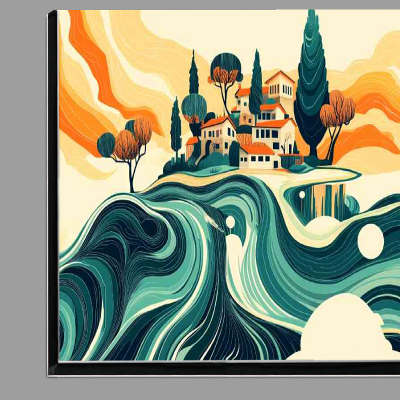 Buy Di-Bond : (Island with houses and trees sun)